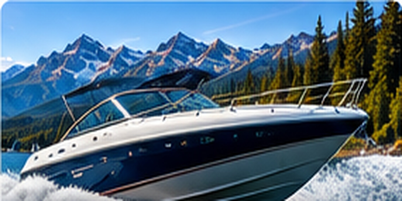 Boat on a mountain lake